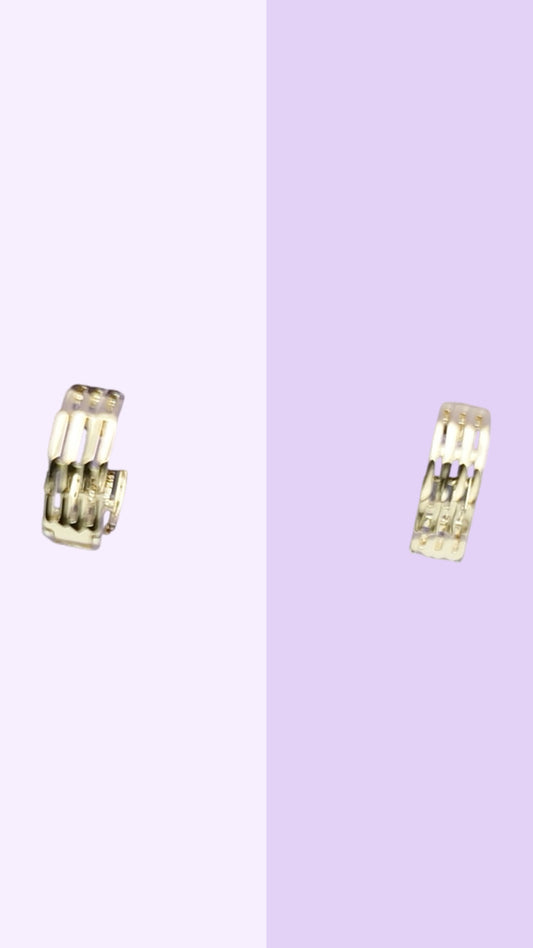 Gold Woven-Link Huggies