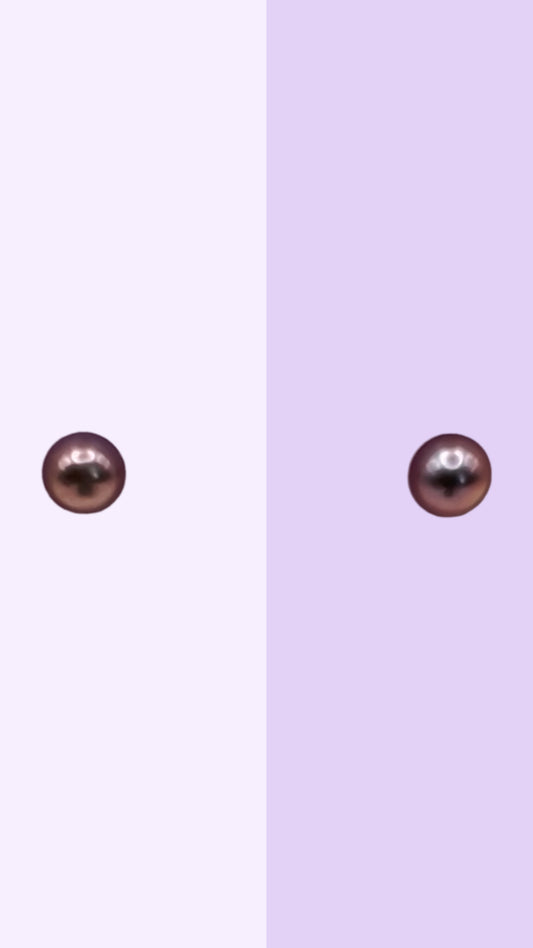 Dark Pearl Stud Earrings