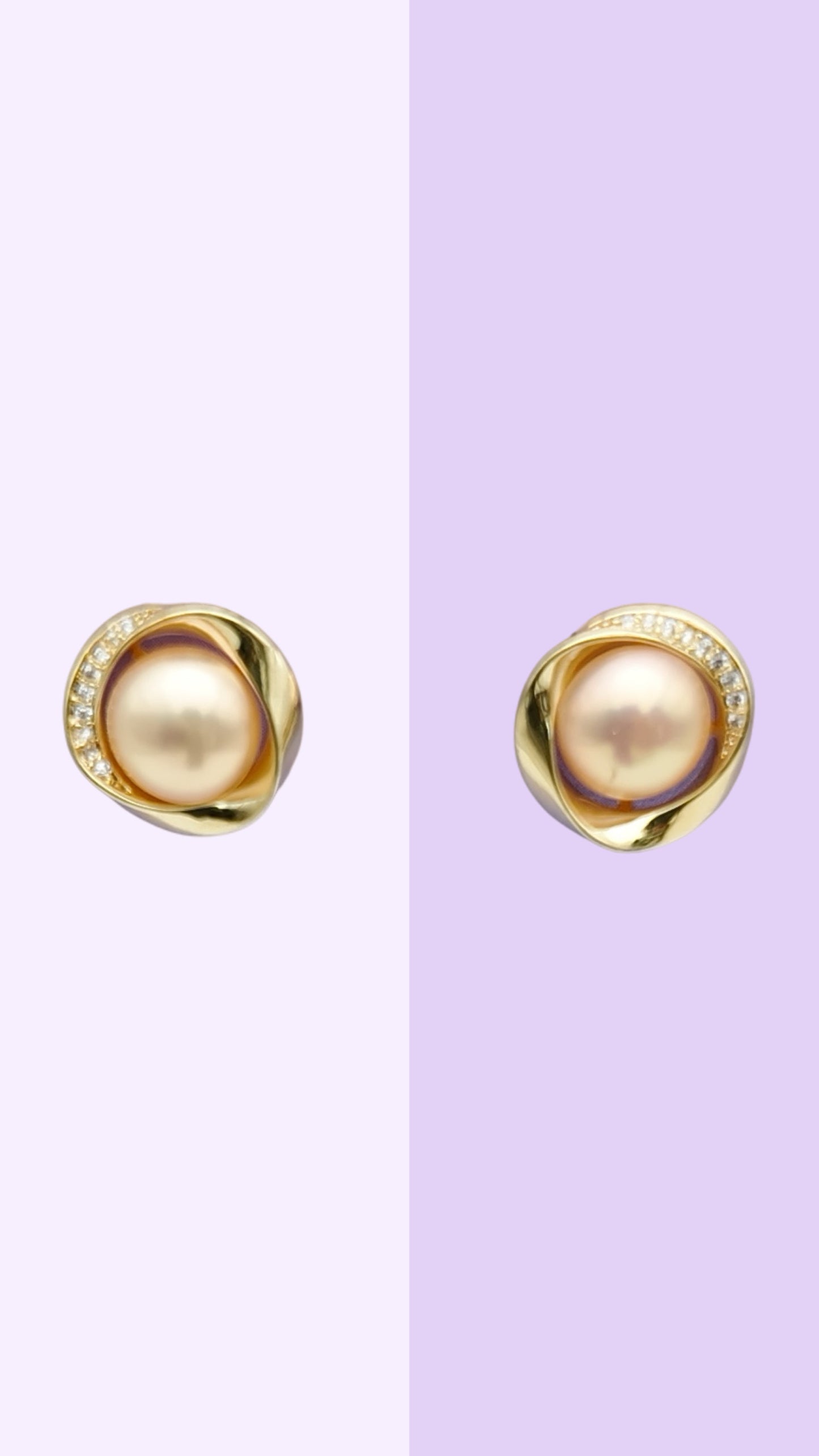 Golden Embrace Pearl Studs