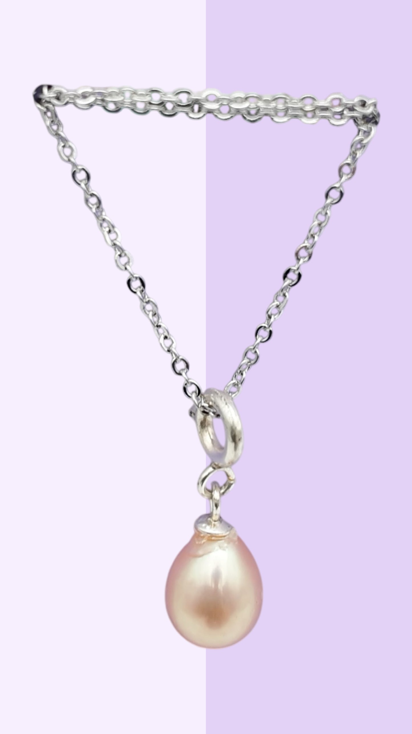 Pink Drop Pearl Pendant