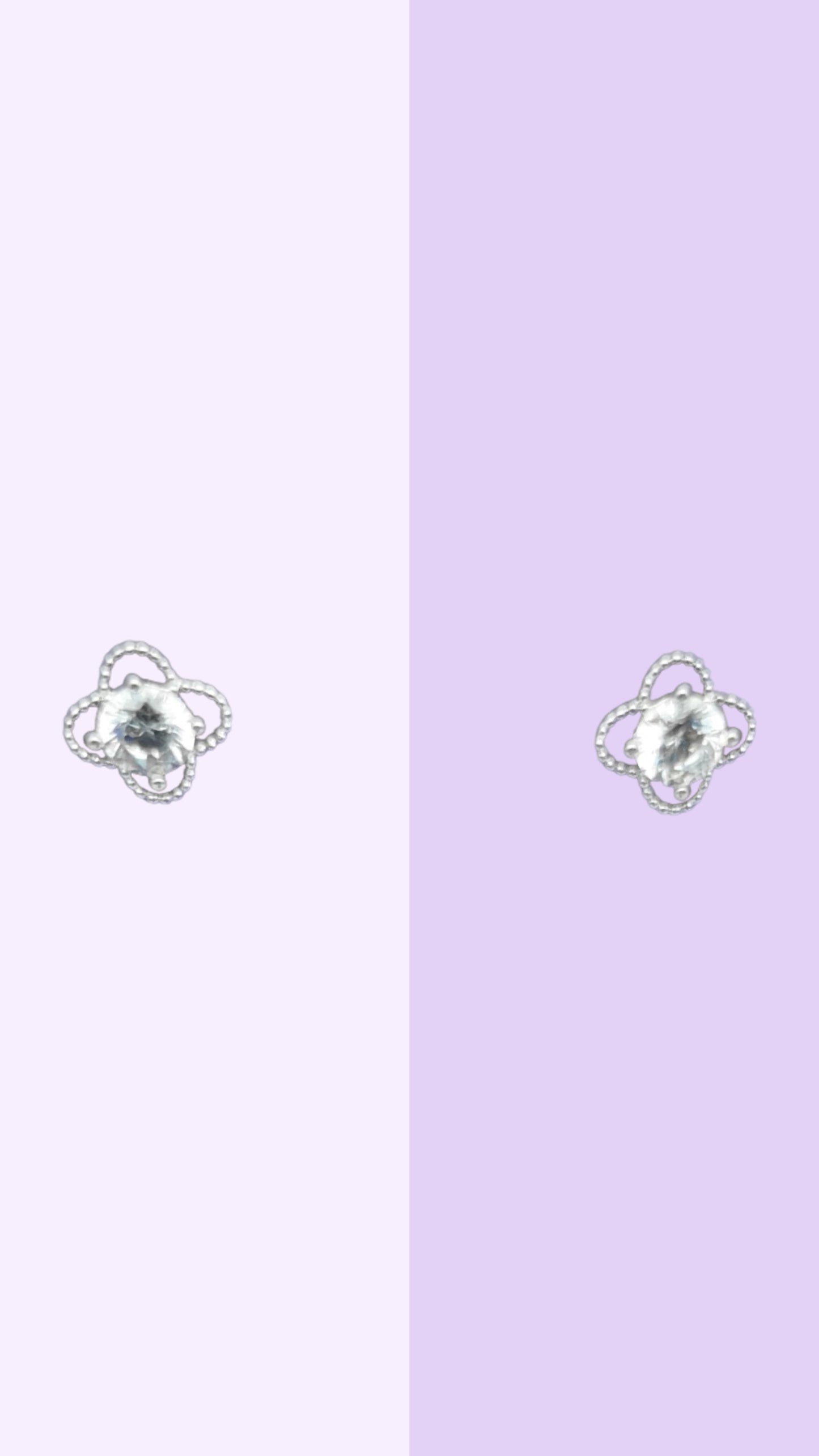Silver Petal Crystal Studs