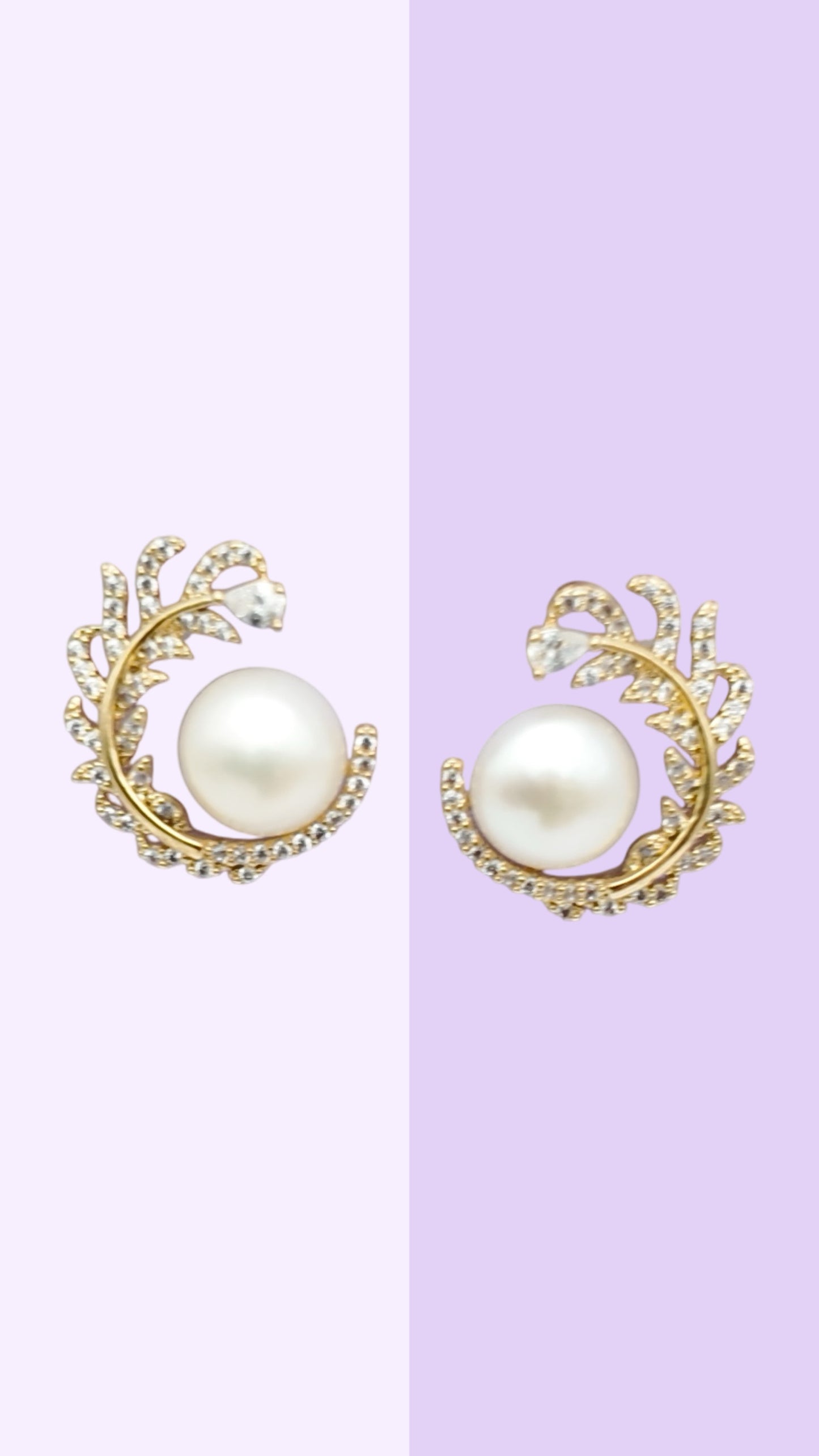 Silver Fern Pearl Studs