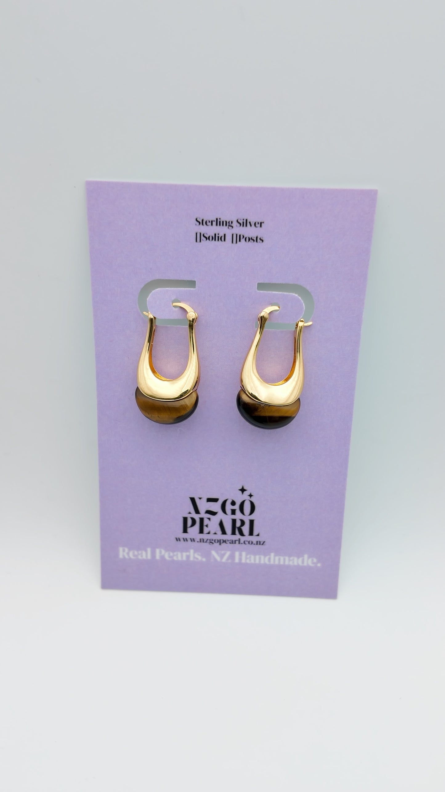 Tiger’s Eye Hoop Earrings