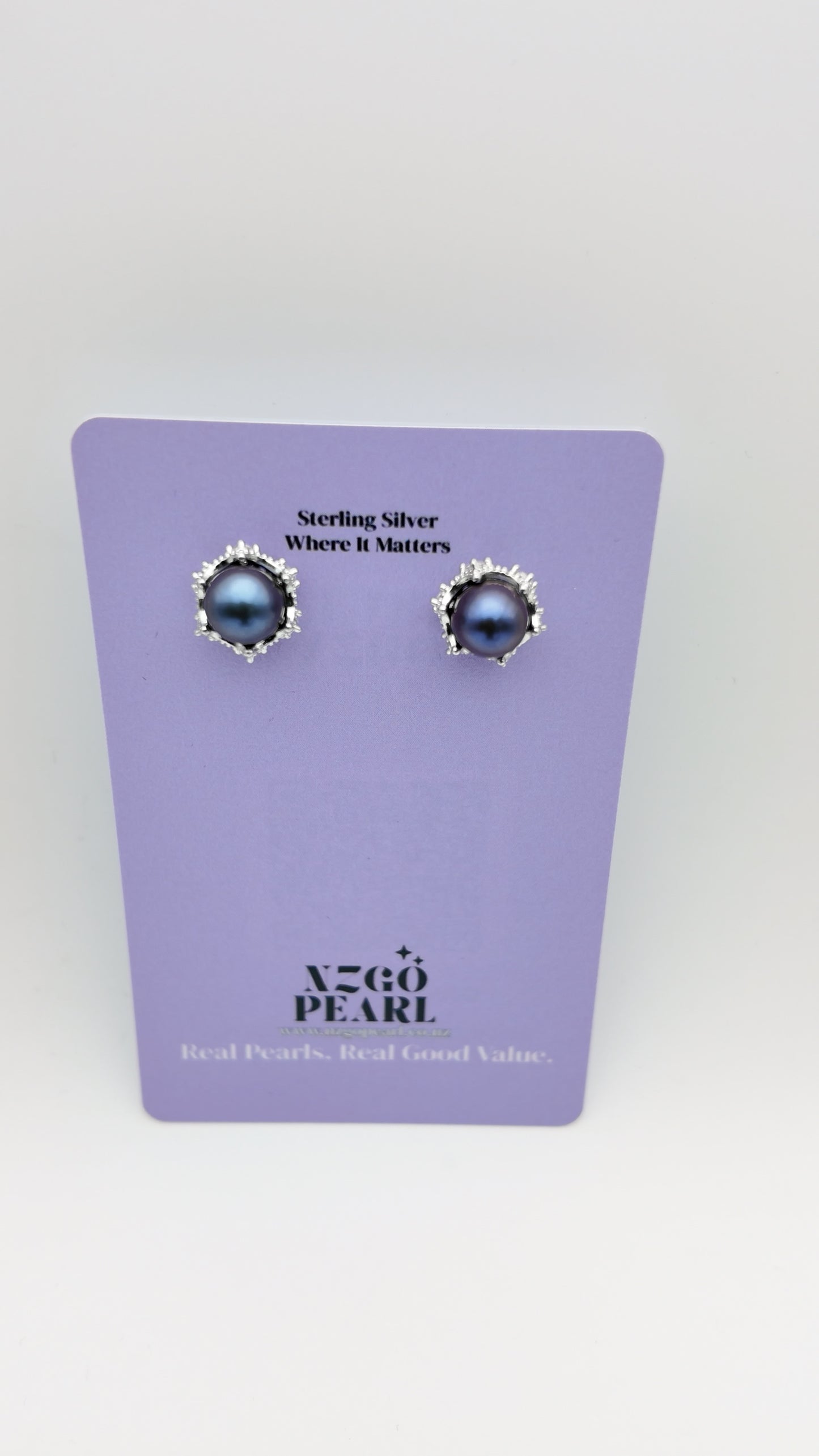 Dark Purple Sheen Pearl Studs