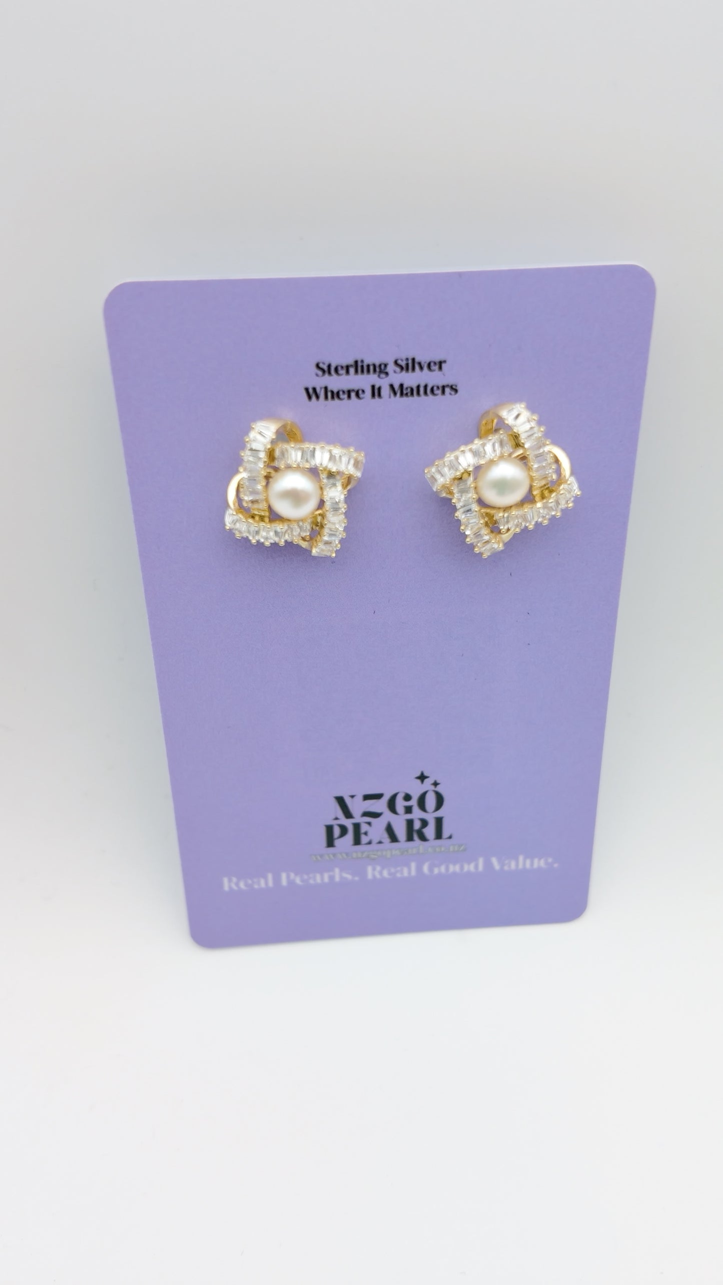 Golden Prism Pearl Studs