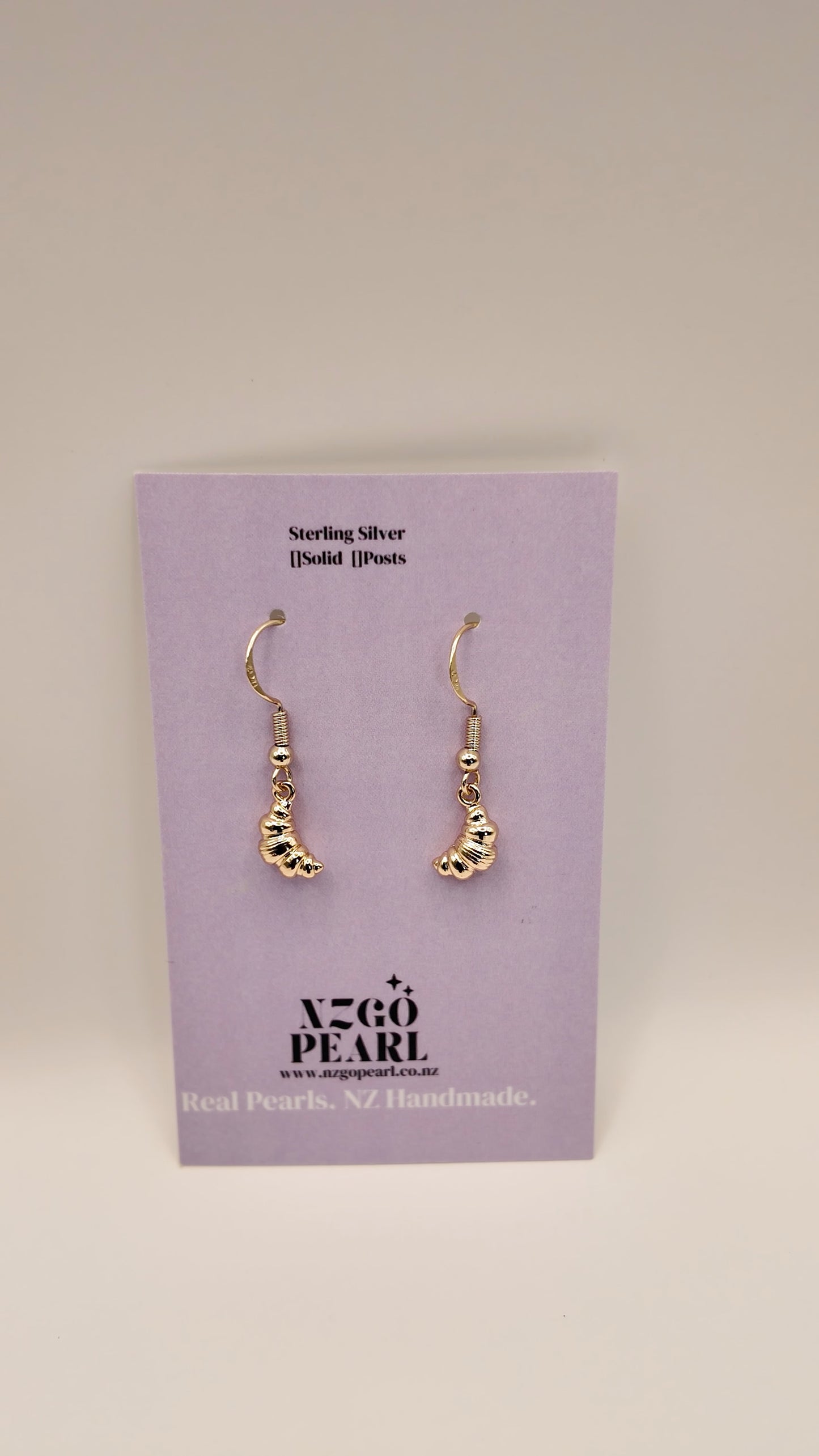 Croissant Charm Drop Earrings
