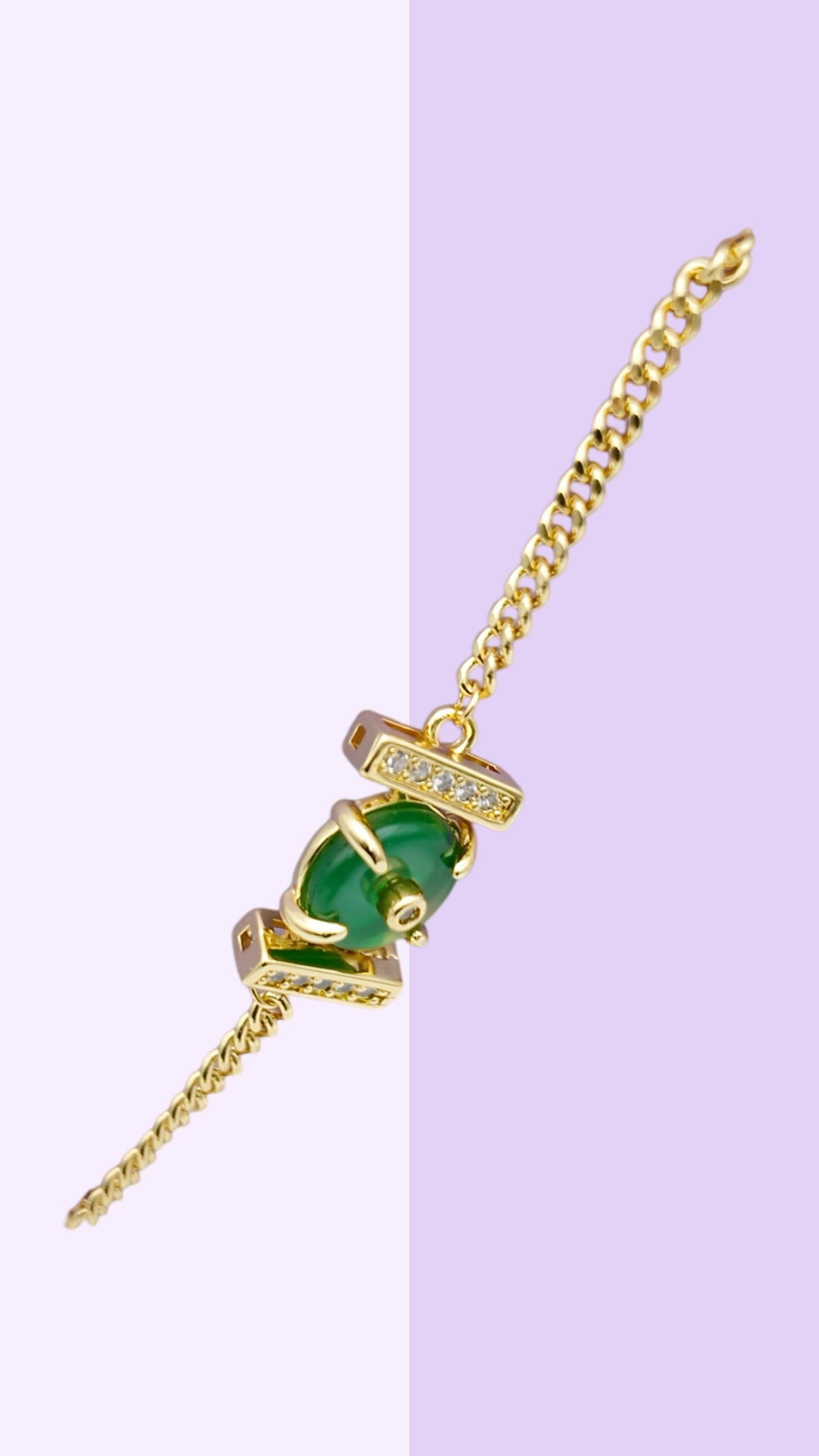 Green Jade Donut Chain Bracelet