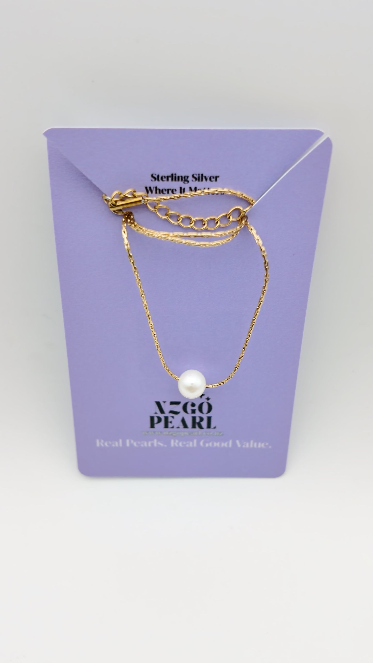 Single Pearl Gold Chain Necklace