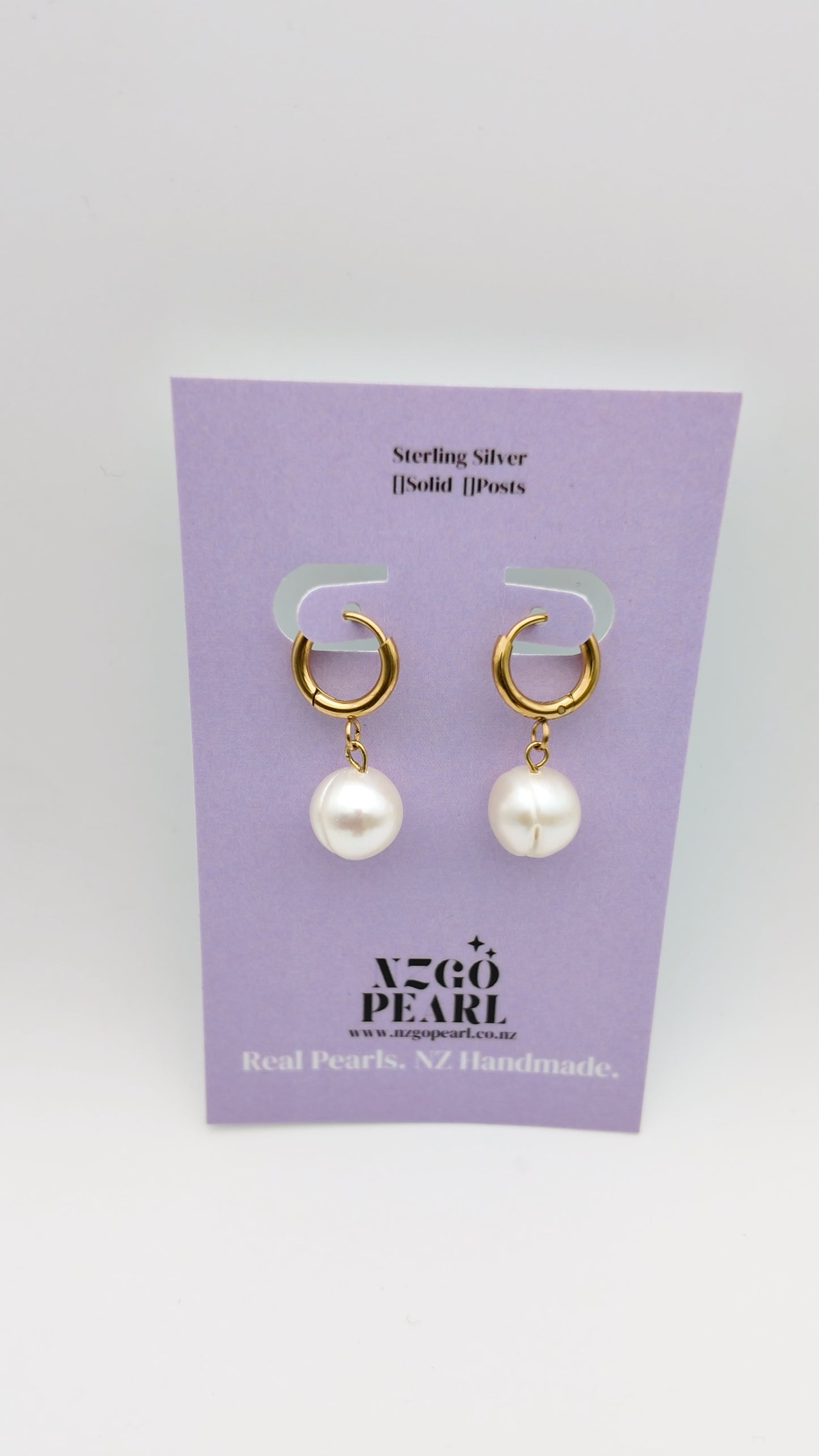 Gold Mini Hoops with  Pearl Drop Earrings