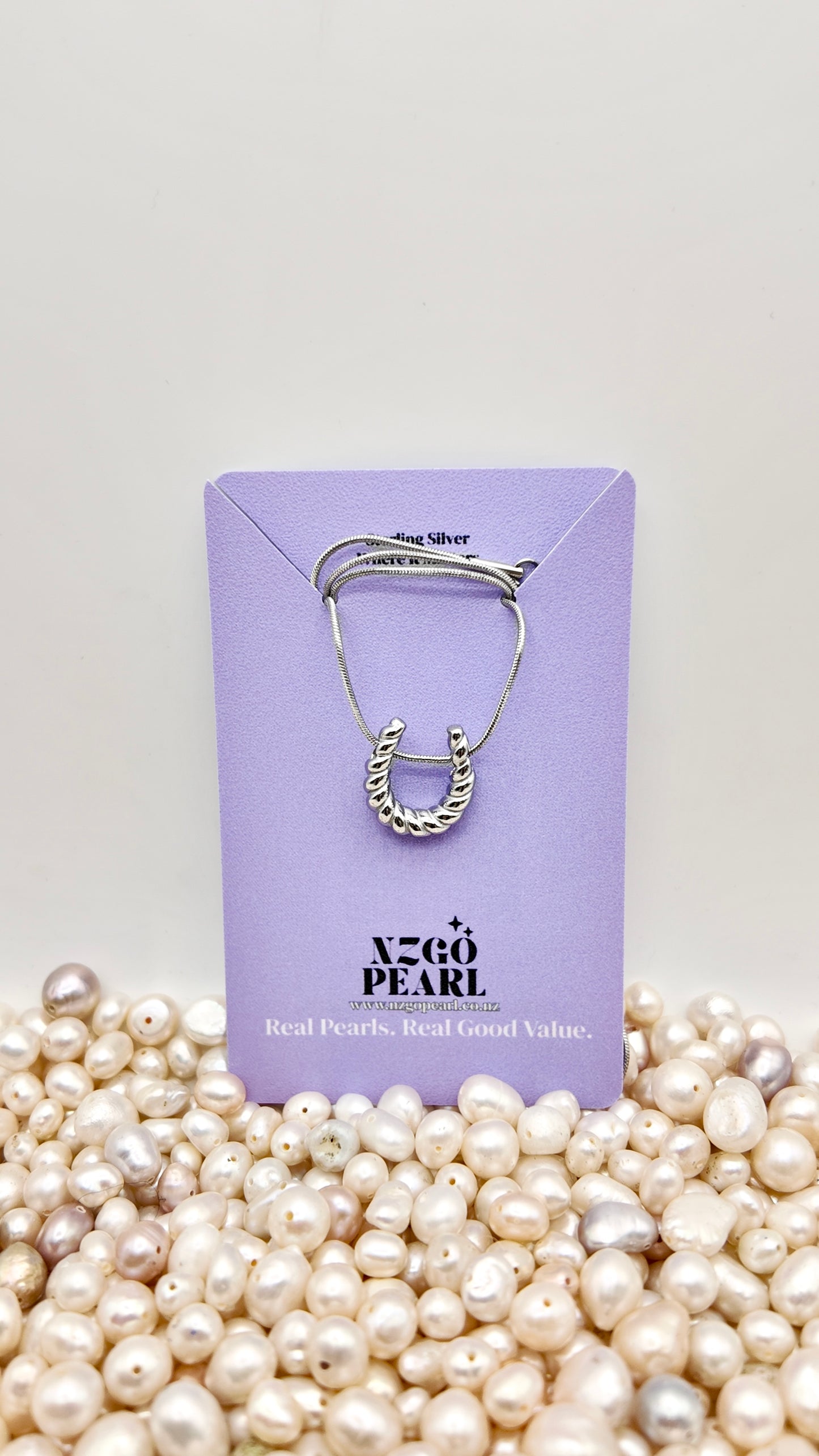 Bold Twist Crescent Necklace