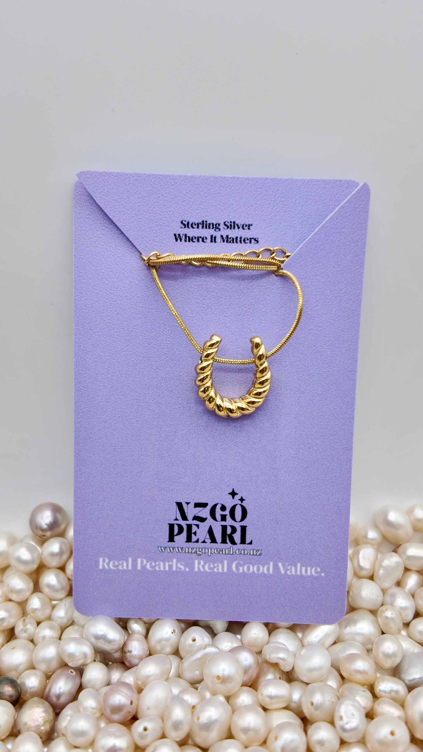 Bold Twist Crescent Necklace