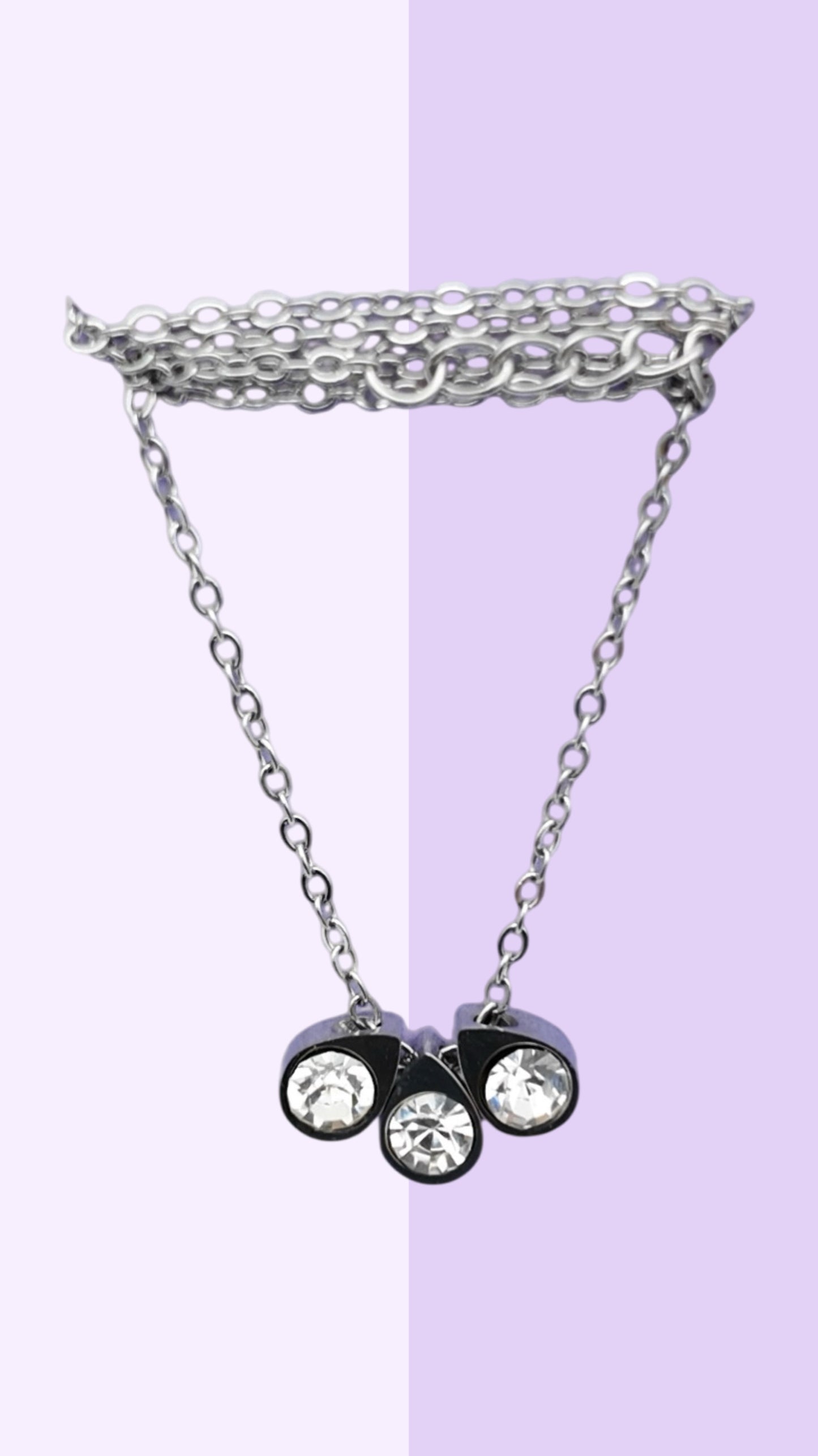 Trio Drop Crystal Necklace