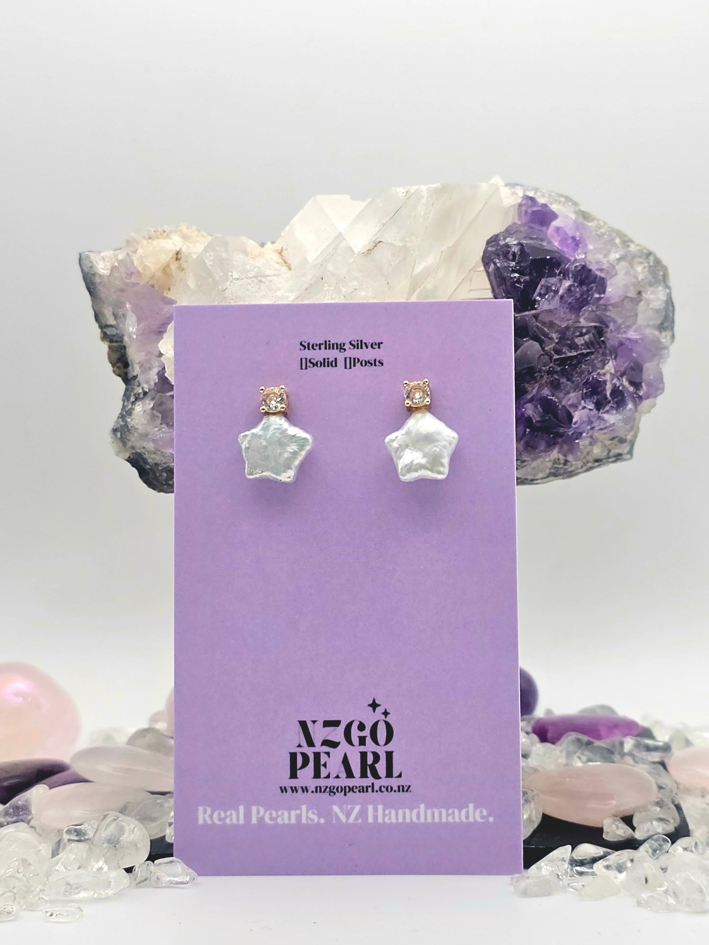 Good Fortune Wishing Star Pearl Earrings