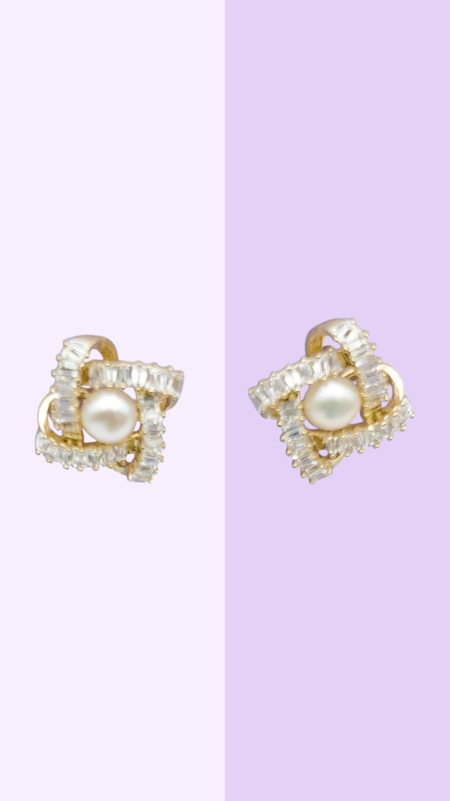 Golden Prism Pearl Studs