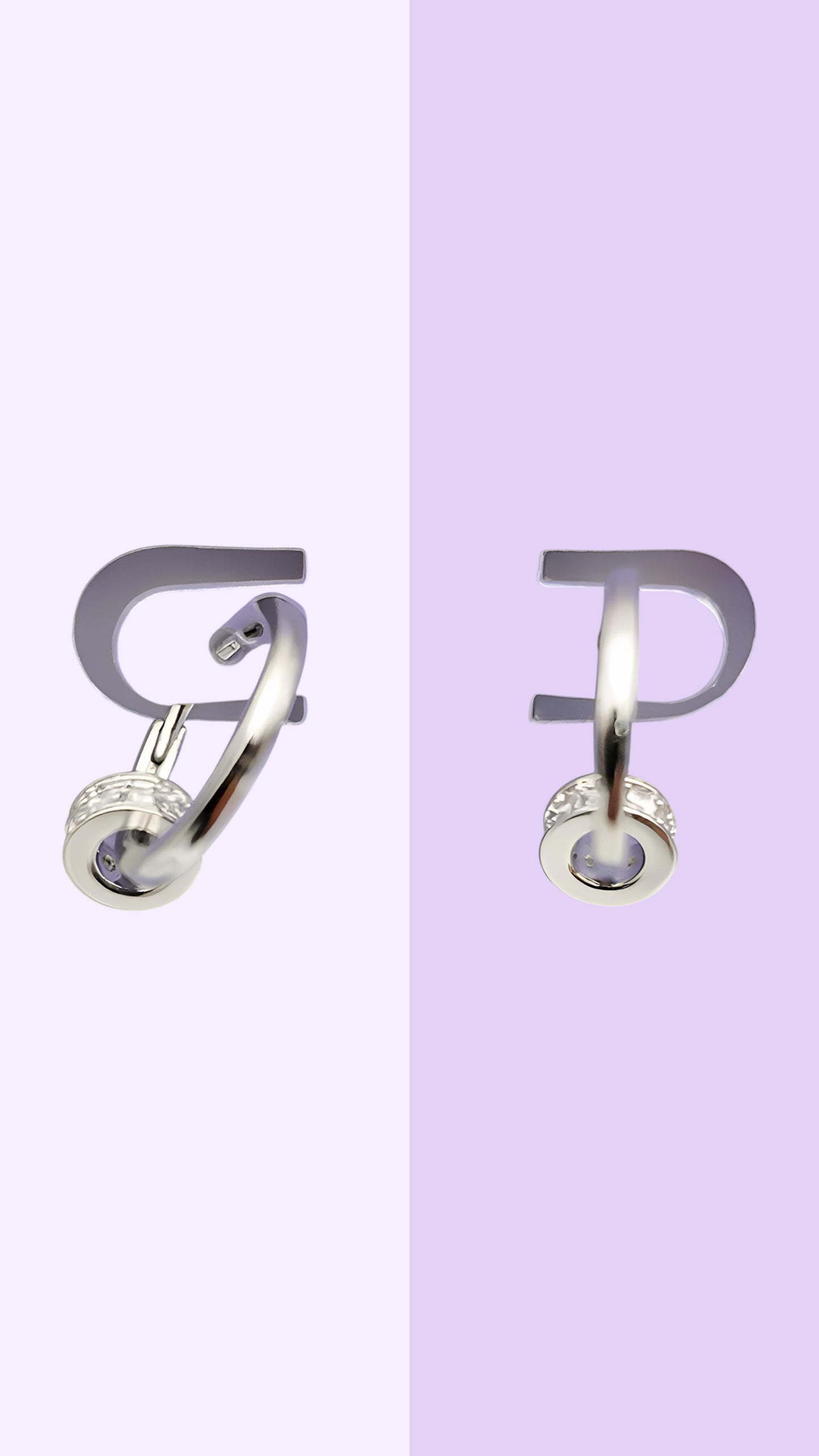 Two-Way Silver Hoops with Removable CZ Charm