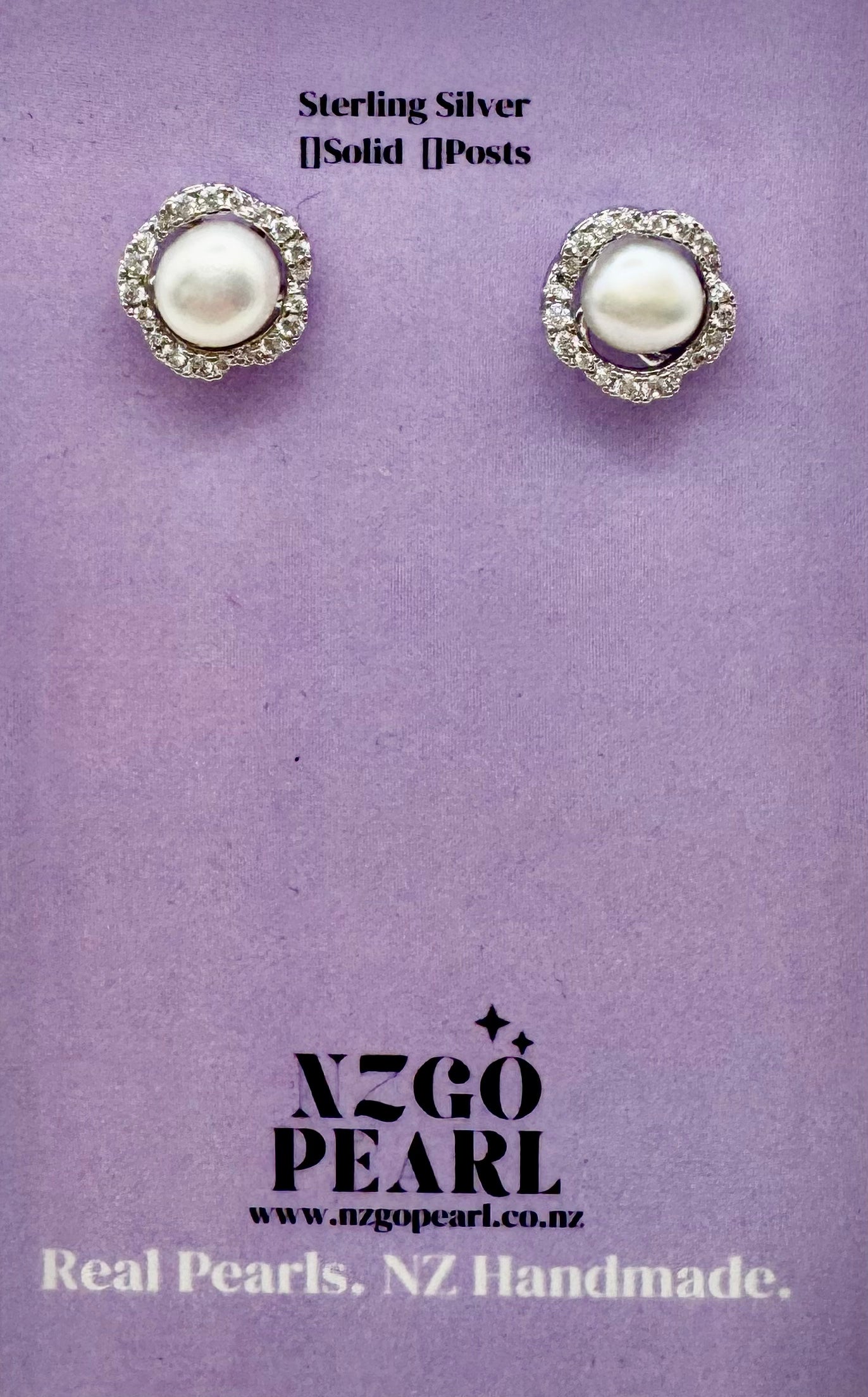 Floral-Inspired Halo Pearl Stud Earrings