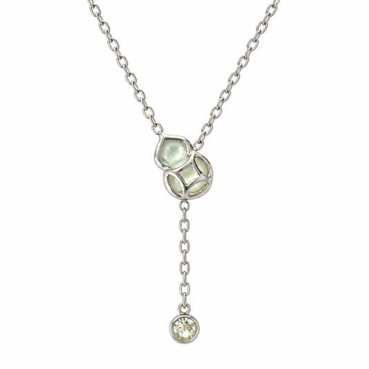 Lattice Crystal Drop Mother of Pearl Necklace
