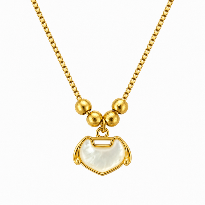 Beaded Crescent Pendant Necklace