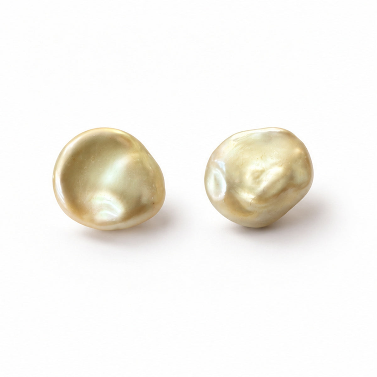 NZGO Pearl lock and key style real pearl stud earrings on a clean white background