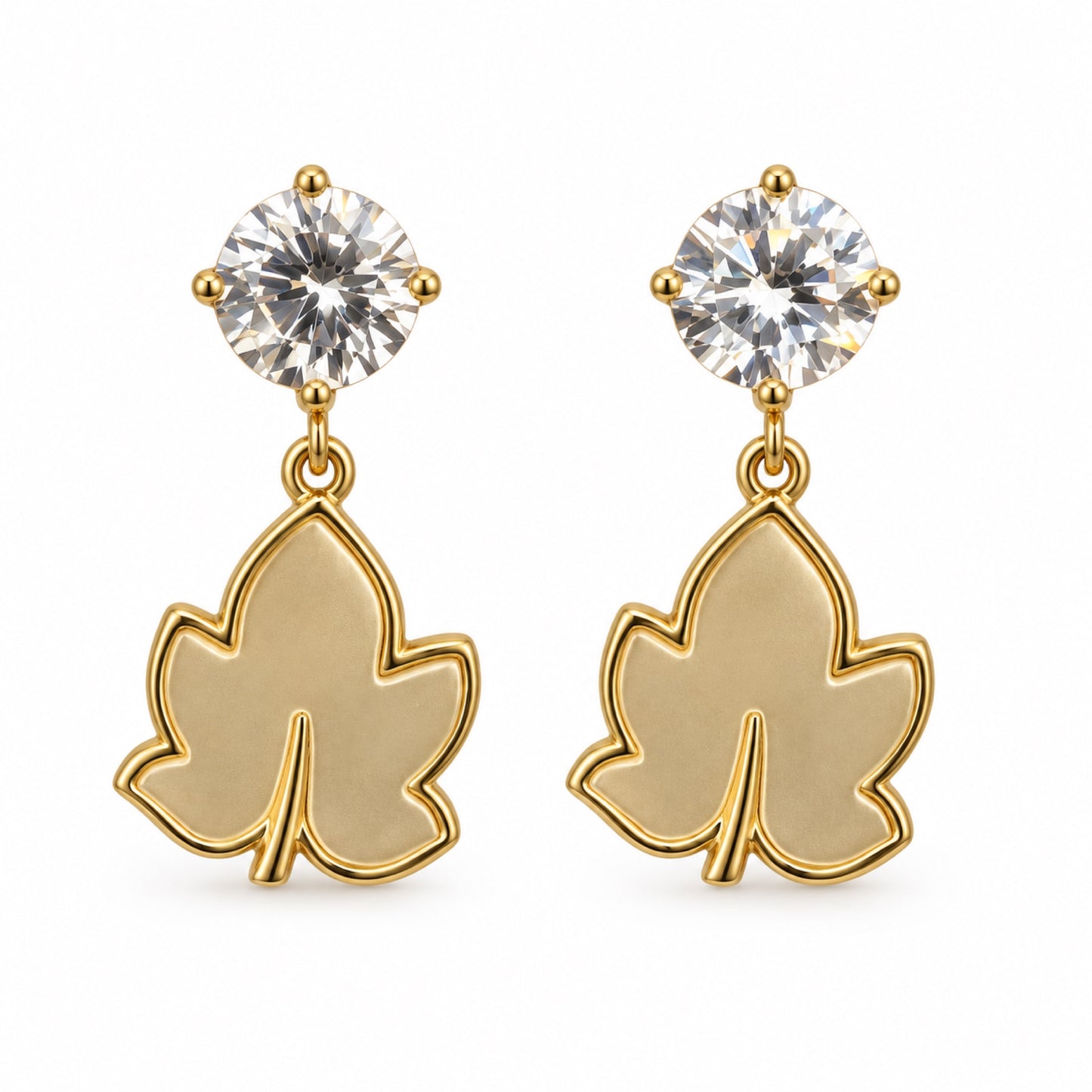 Gold-Tone Crystal Floral Drop Earrings - view 1