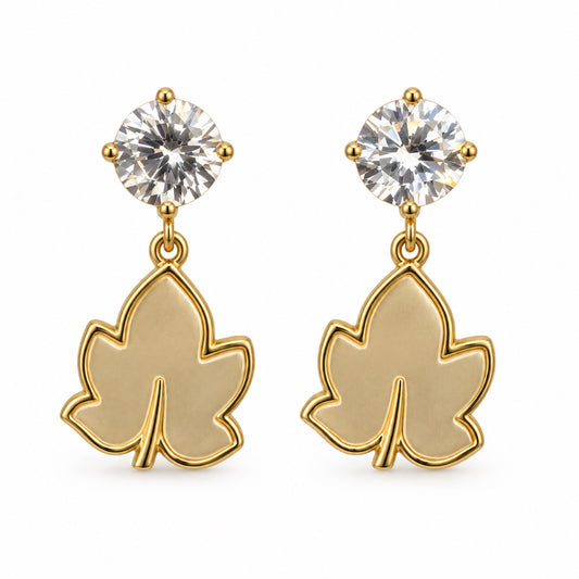 Gold-Tone Crystal Floral Drop Earrings - view 1