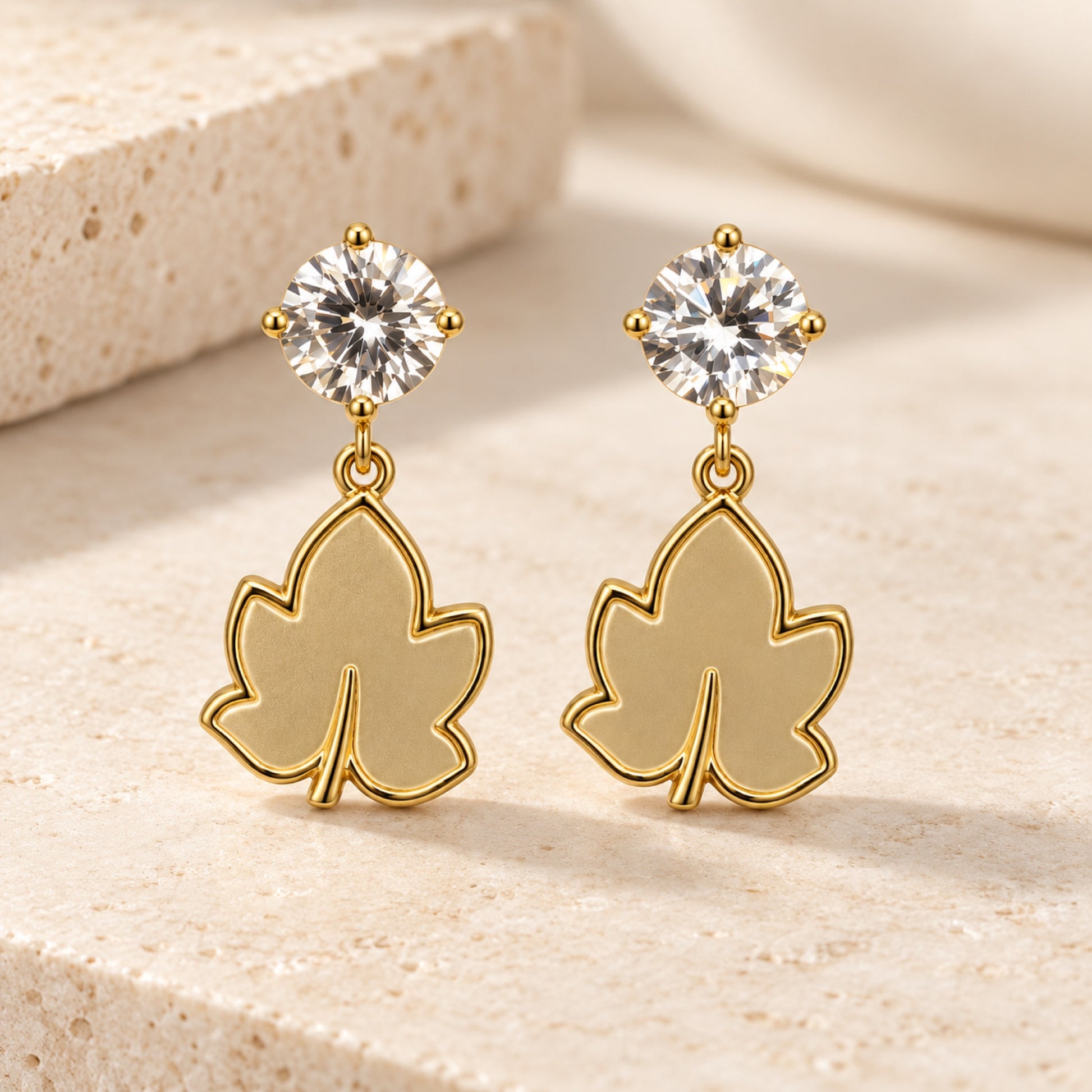 Gold-Tone Crystal Floral Drop Earrings - view 2