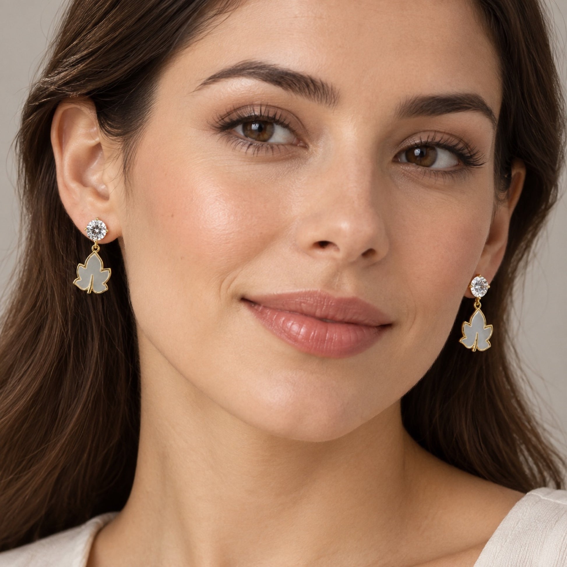 Gold-Tone Crystal Floral Drop Earrings - view 3