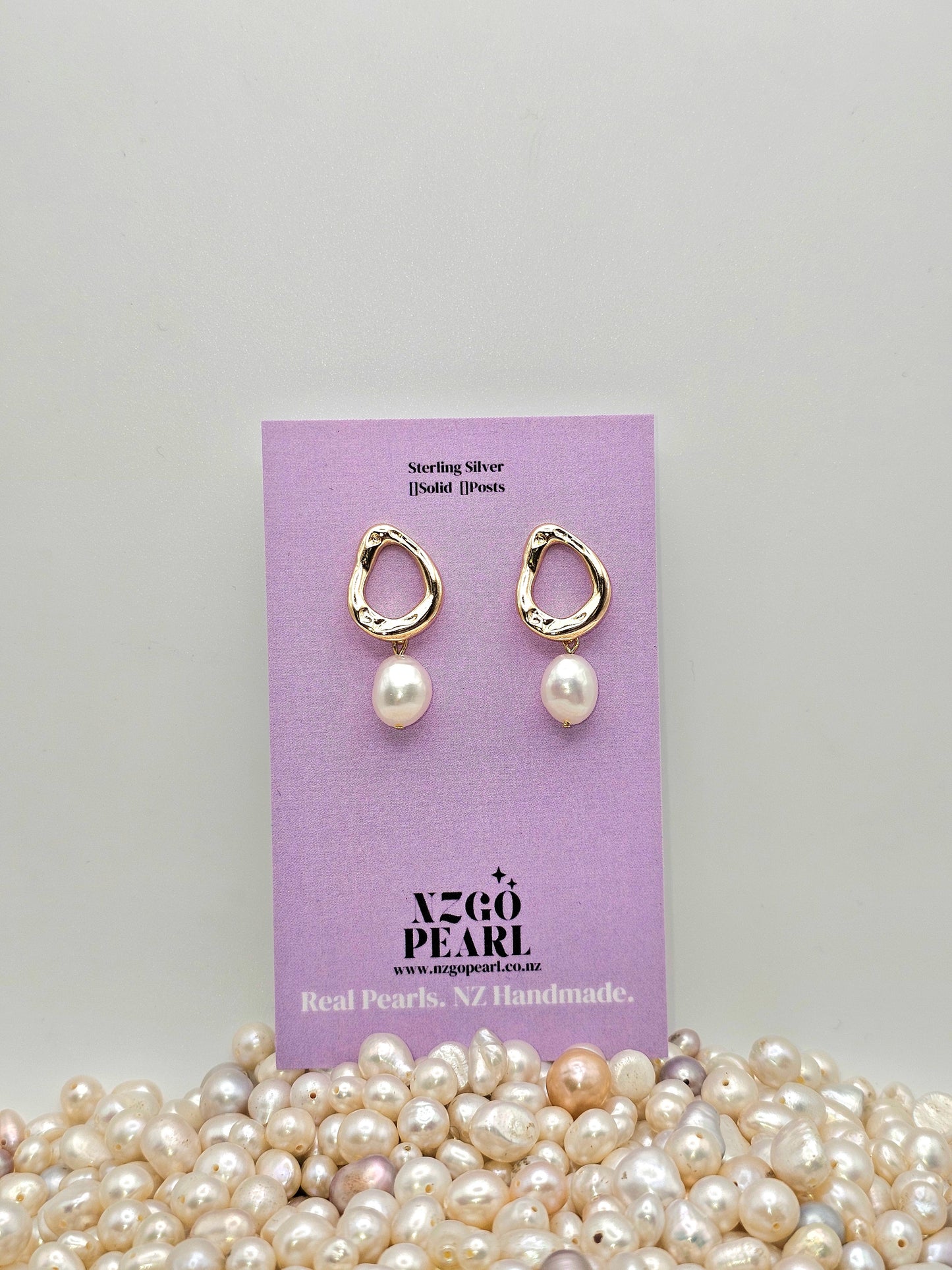 Organic Drop Pearl Earrings
