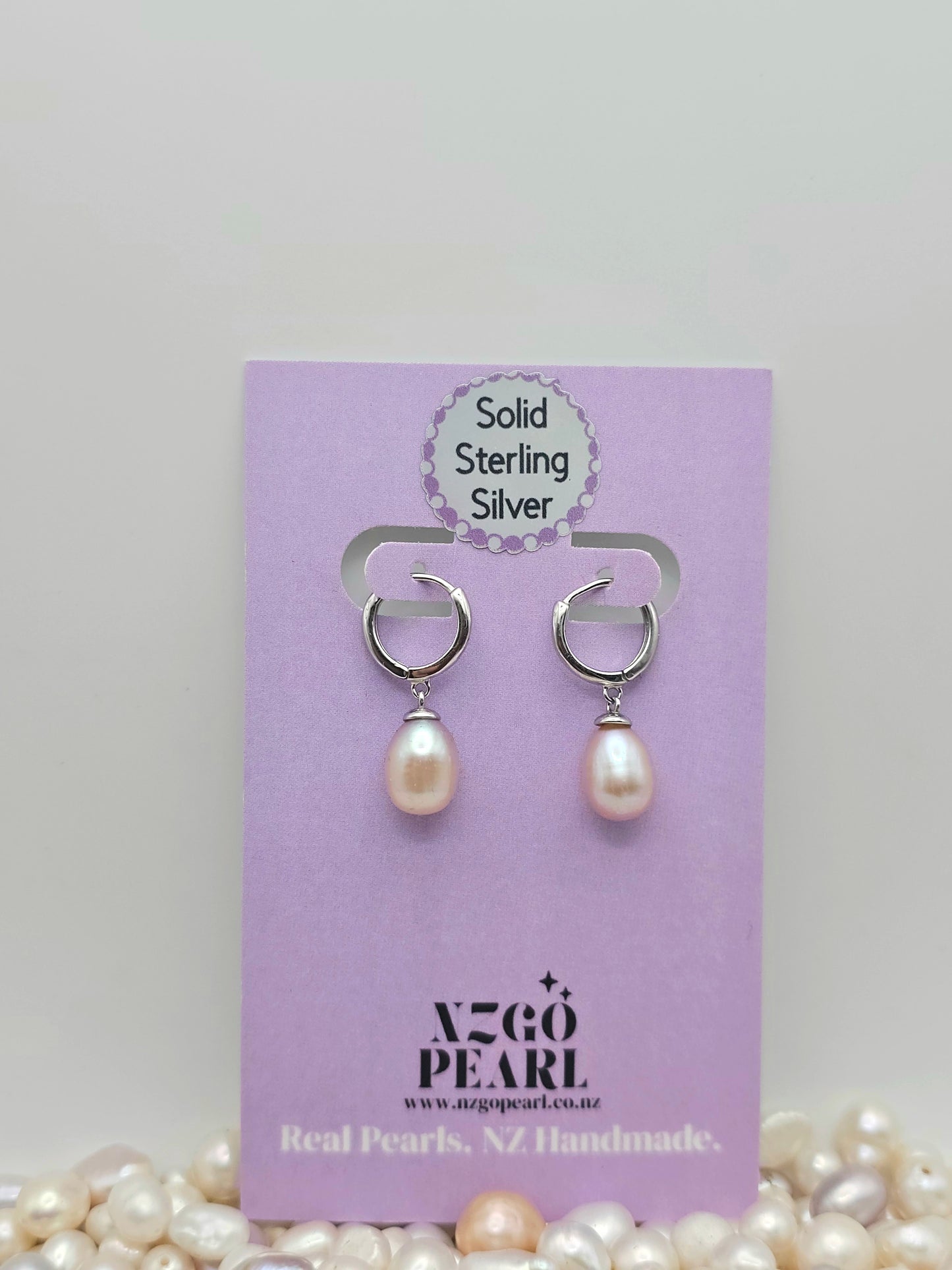 Blush Pearl Hoop Drops