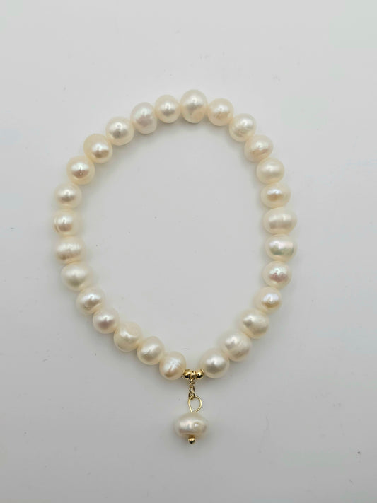 Dangling Pearl Charm Bracelet