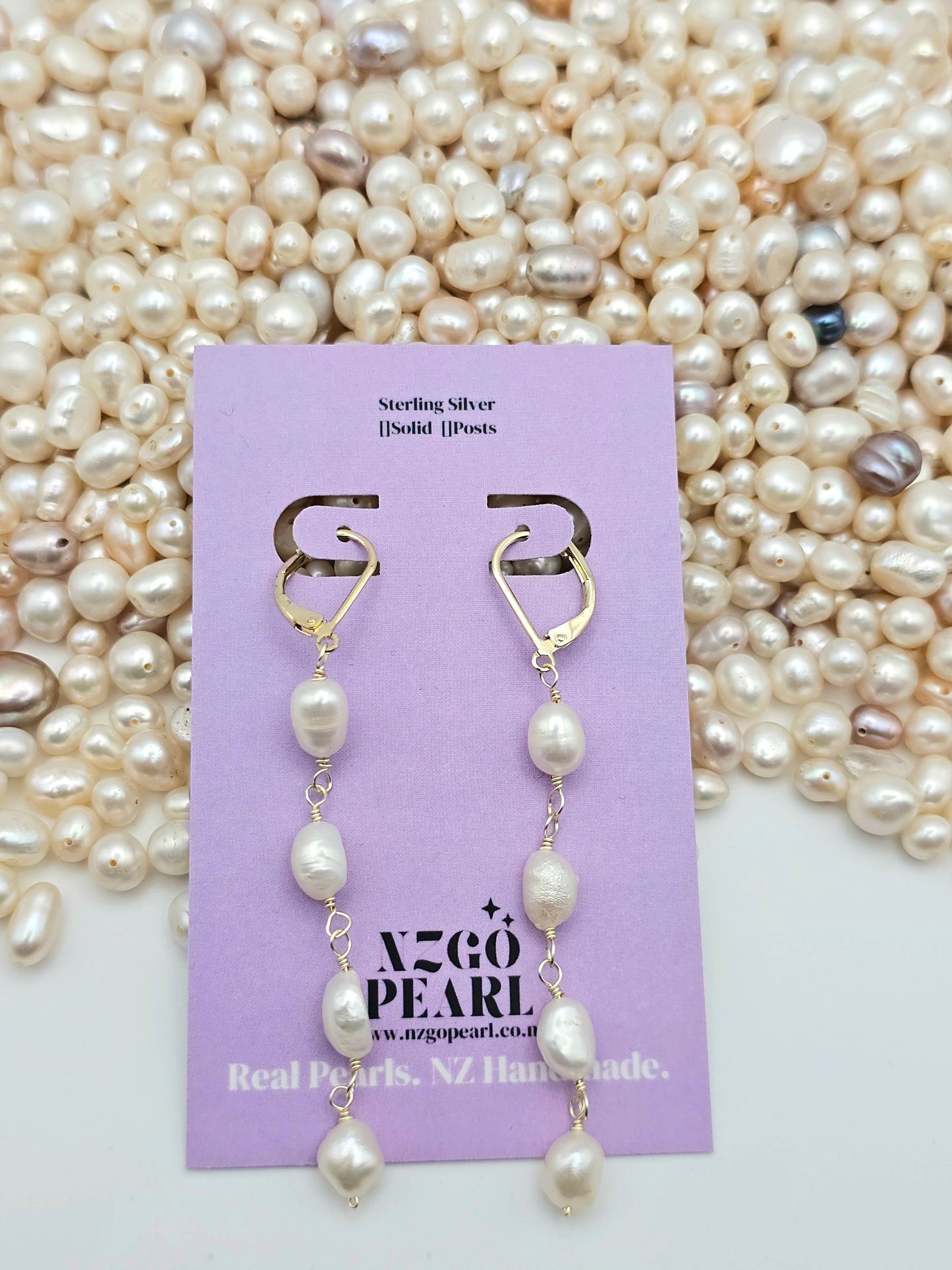 Long Freshwater Pearl Chain Earrings