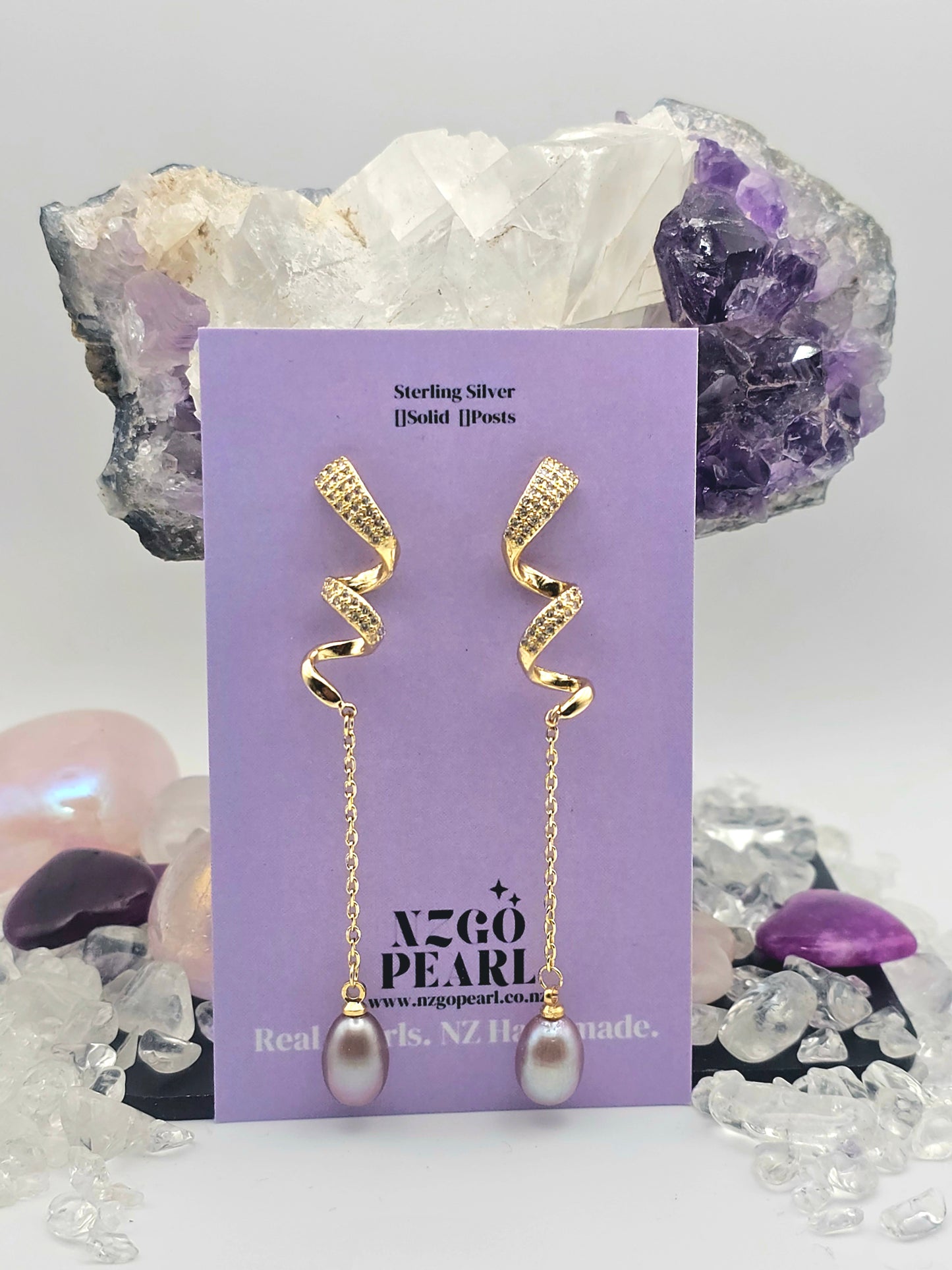 Swirl Drop Pearl Earrings – Elegance Statement