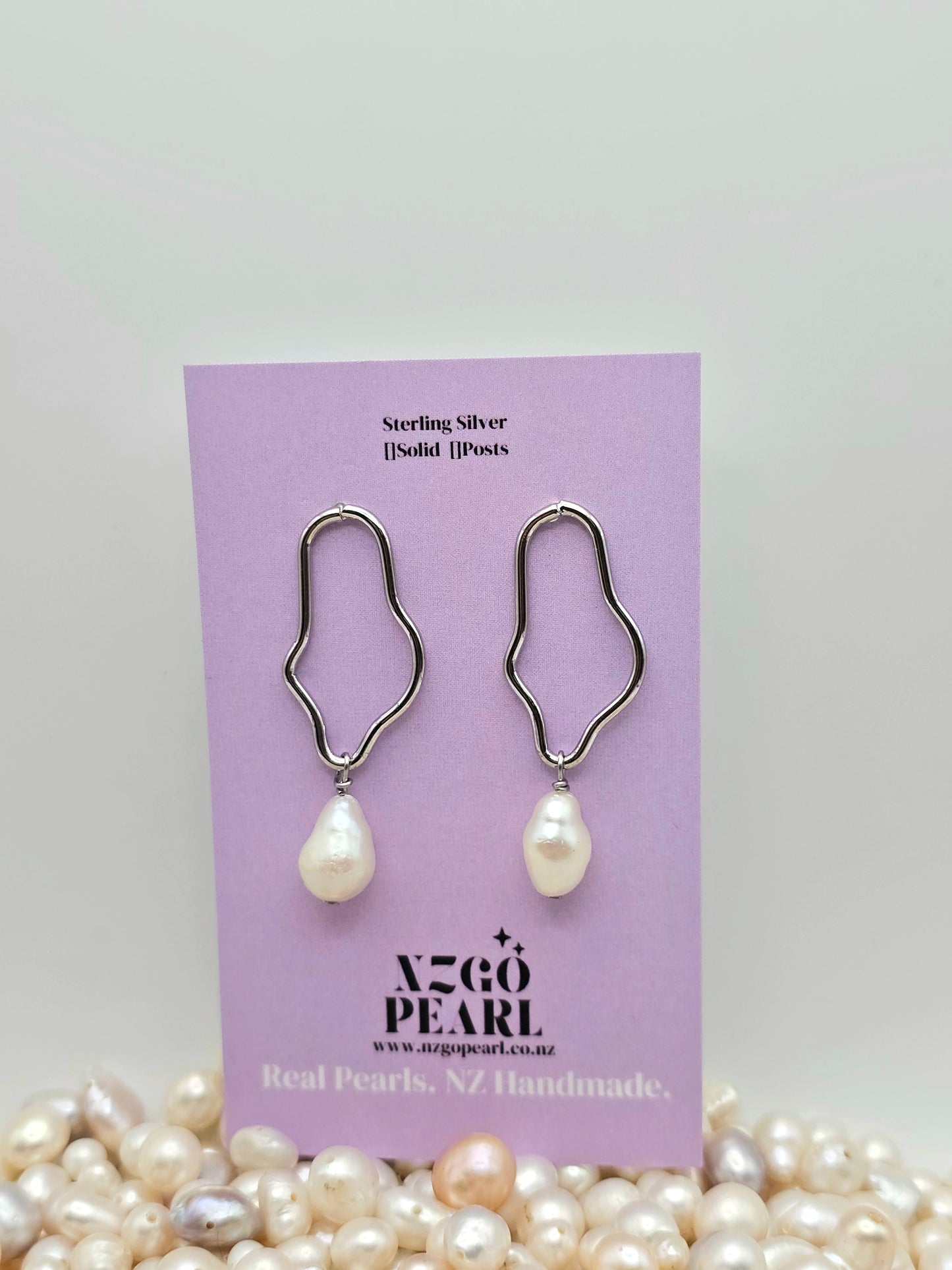 Organic Frame Baroque Drop Earrings