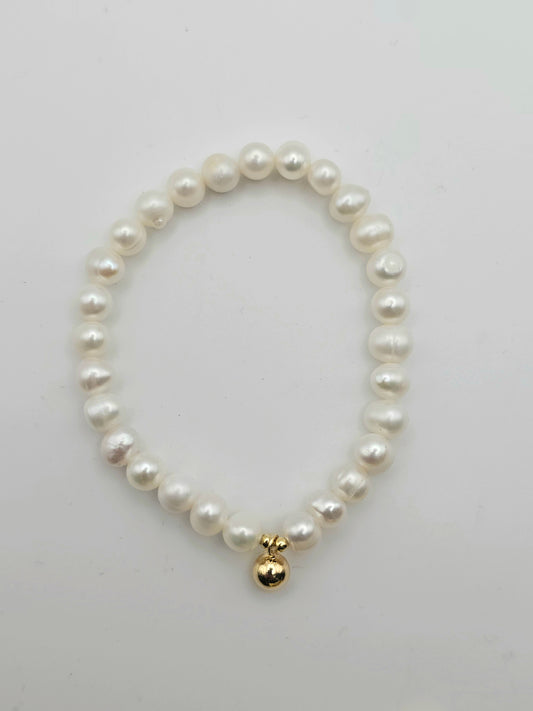 Pearl Bell Charm Bracelet
