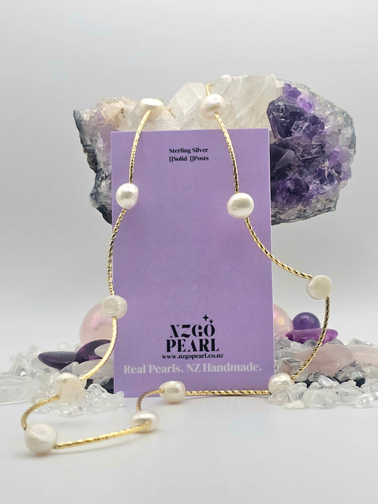 Golden Twist Pearl Necklace