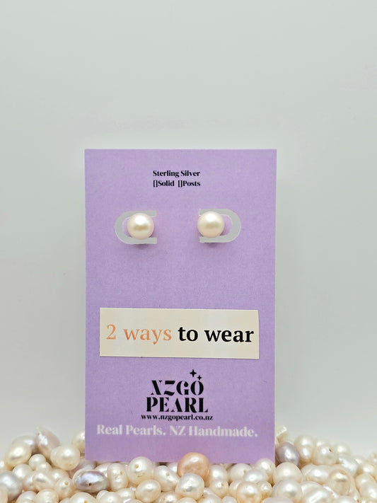 Two-Way Classic Pearl Studs with Detachable Tassels