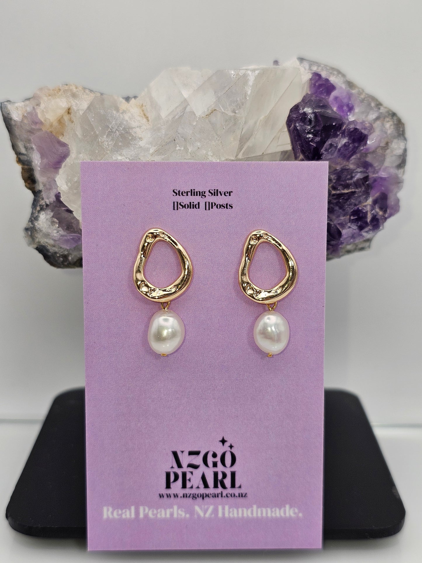 Organic Drop Pearl Earrings