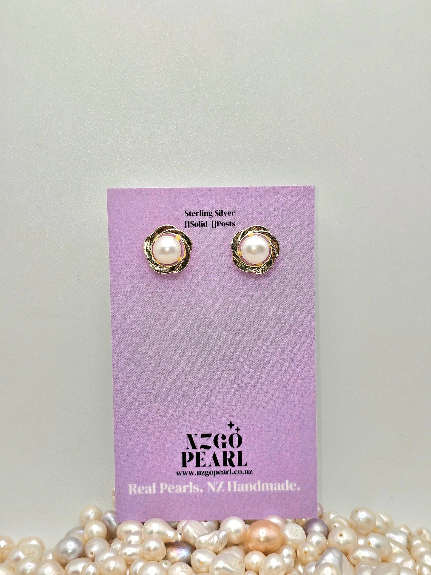 Golden Bloom Pearl Studs